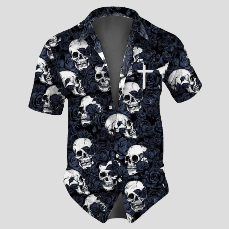 Chemise Noire Homme Rock