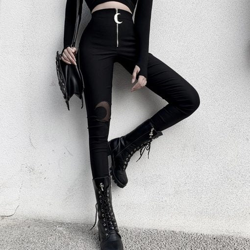 Pantalon Noir Grunge
