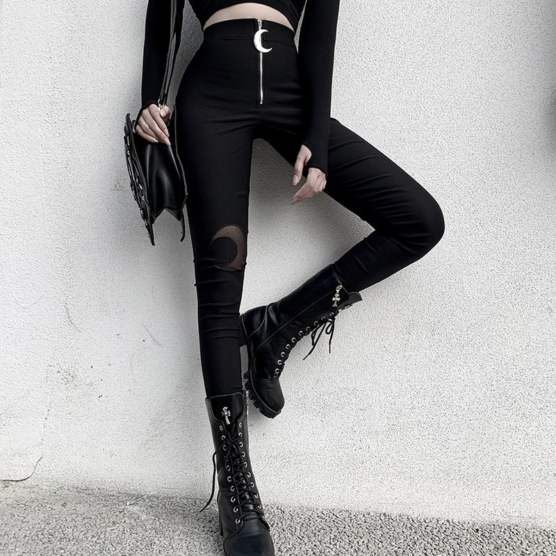 Pantalon Noir Grunge