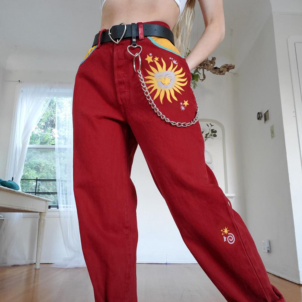 Red Grunge Pants