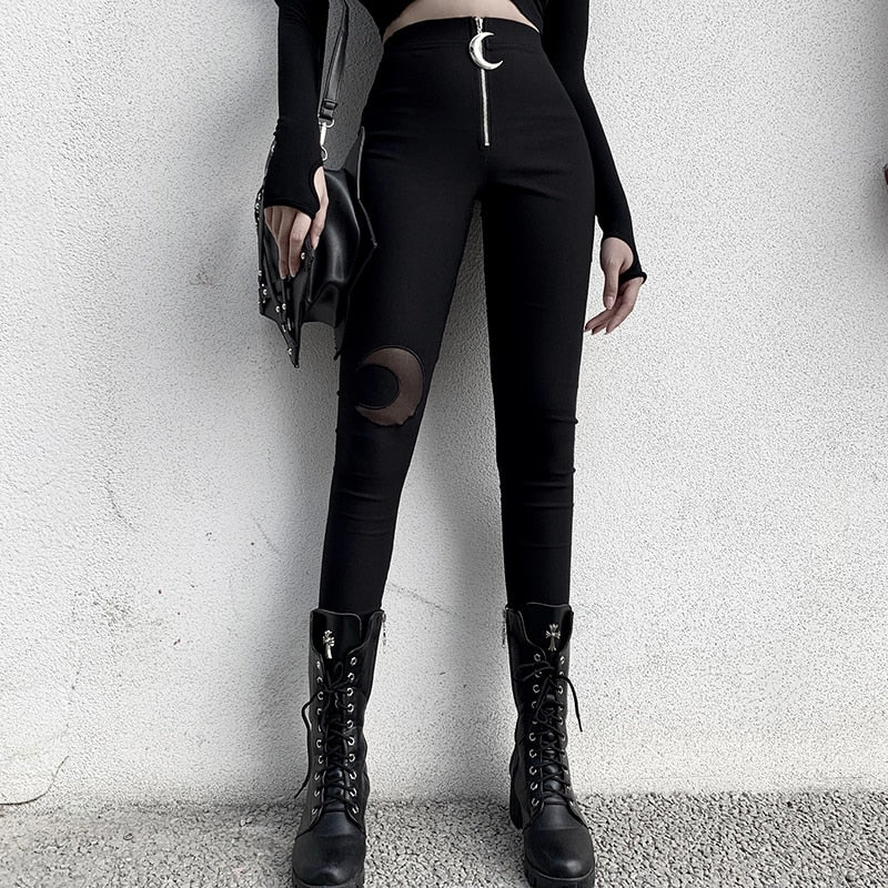 Pantalon Noir Grunge