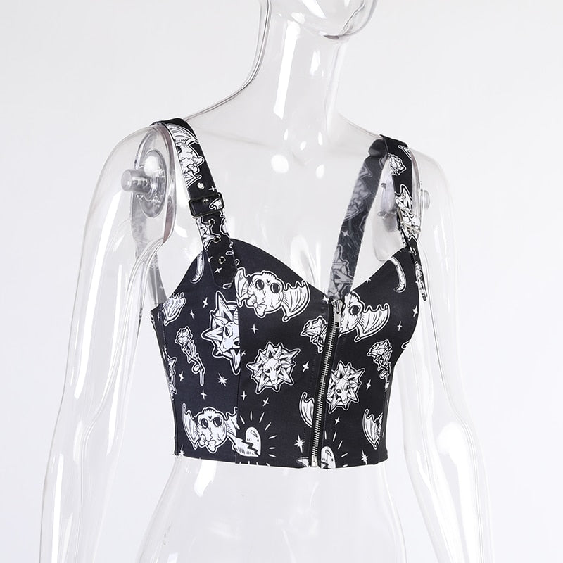 Top Donna Nero Punk