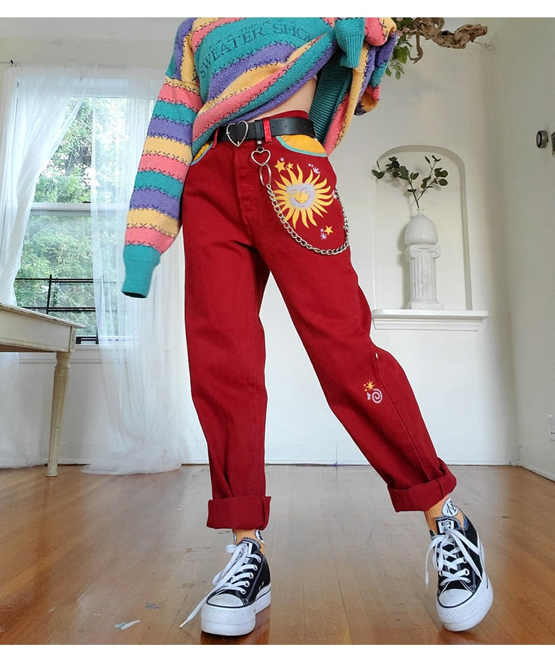 Red Grunge Pants