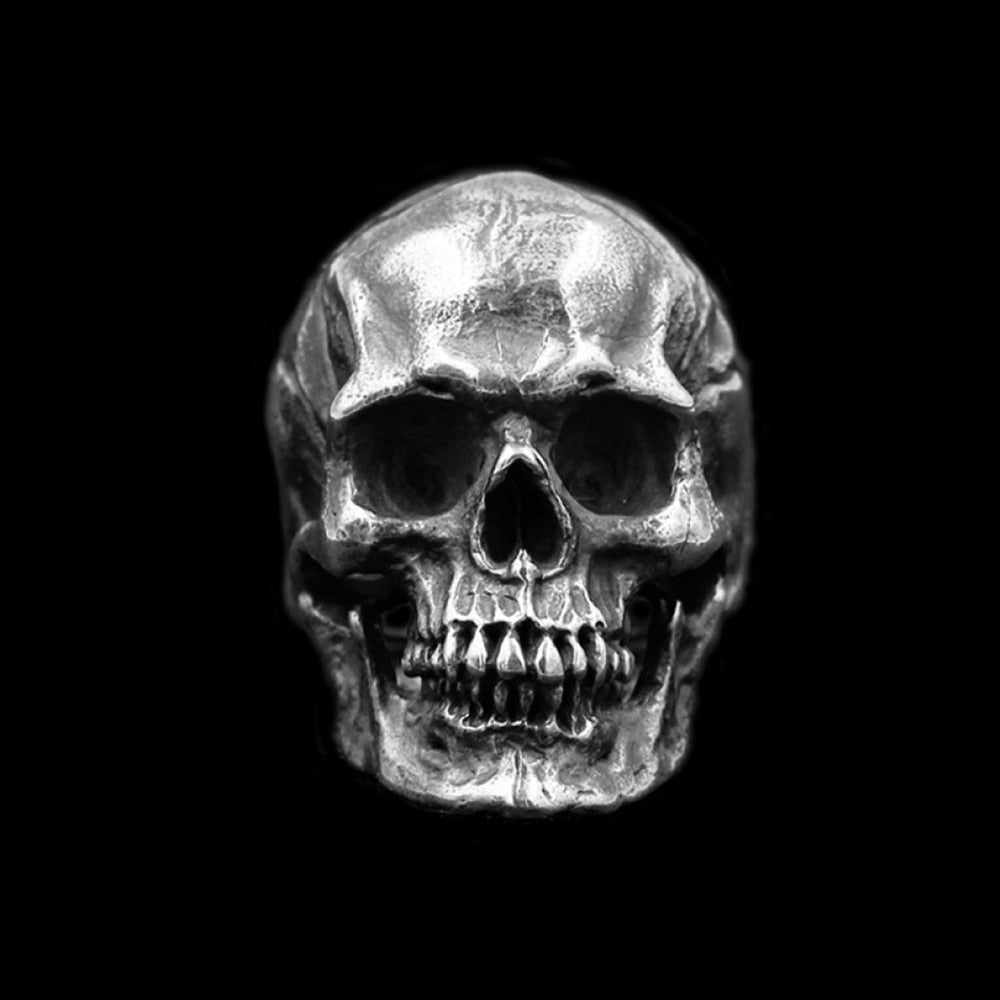 Bague Tete De Mort Gothique Argent