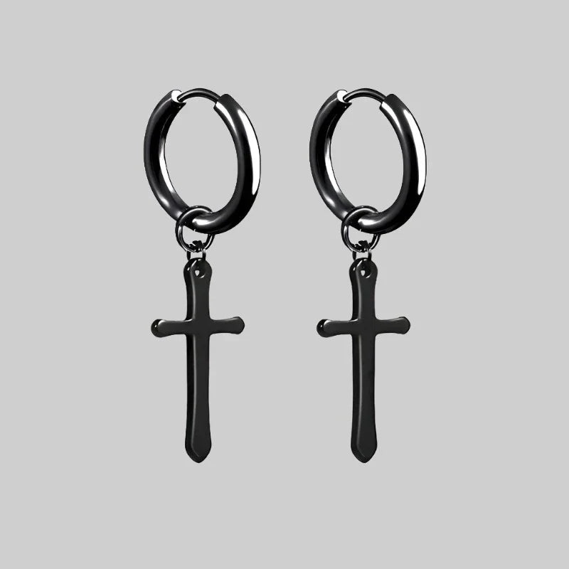 Boucle D'Oreille Noire Gothique