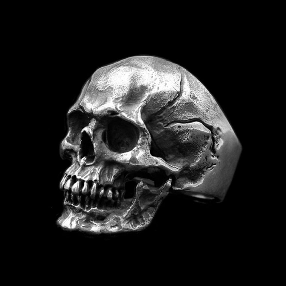 Bague Tete De Mort Gothique Argent