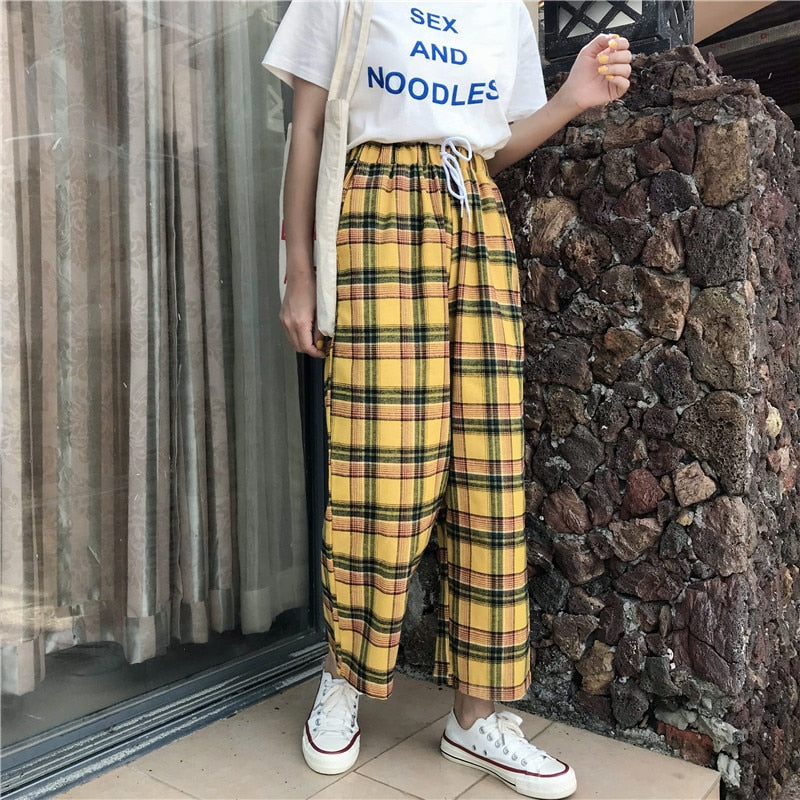Pantalon A Carreaux Grunge