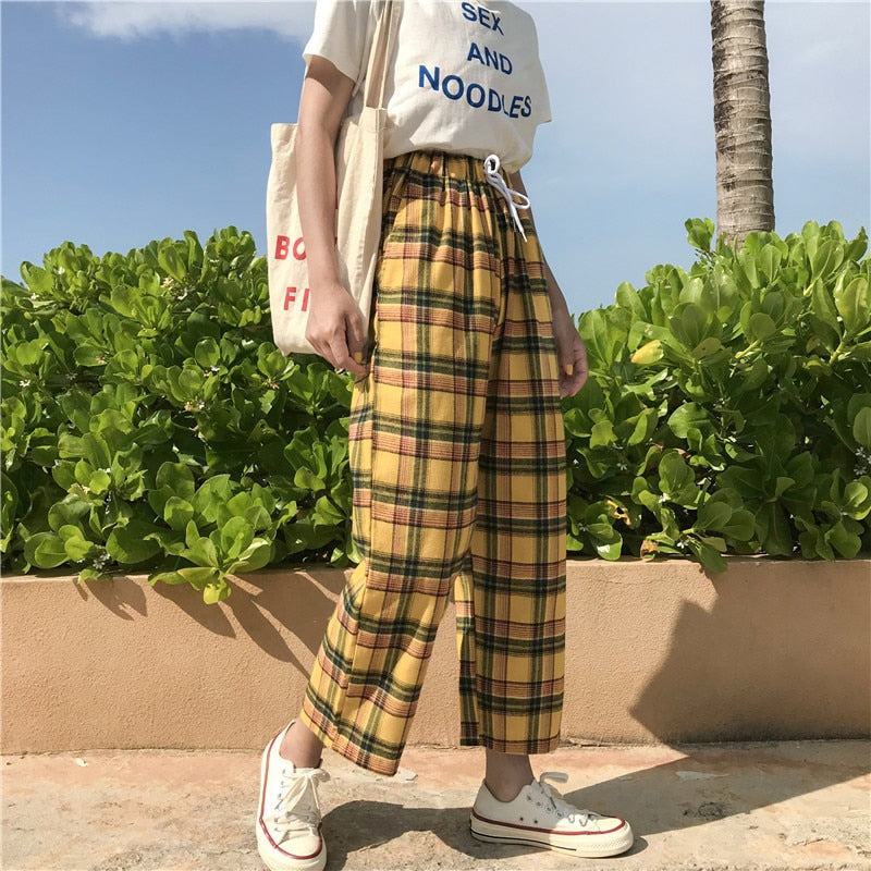 Pantalon A Carreaux Grunge