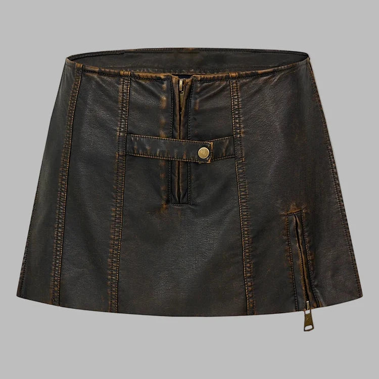 Jupe Courte Rock Cuir