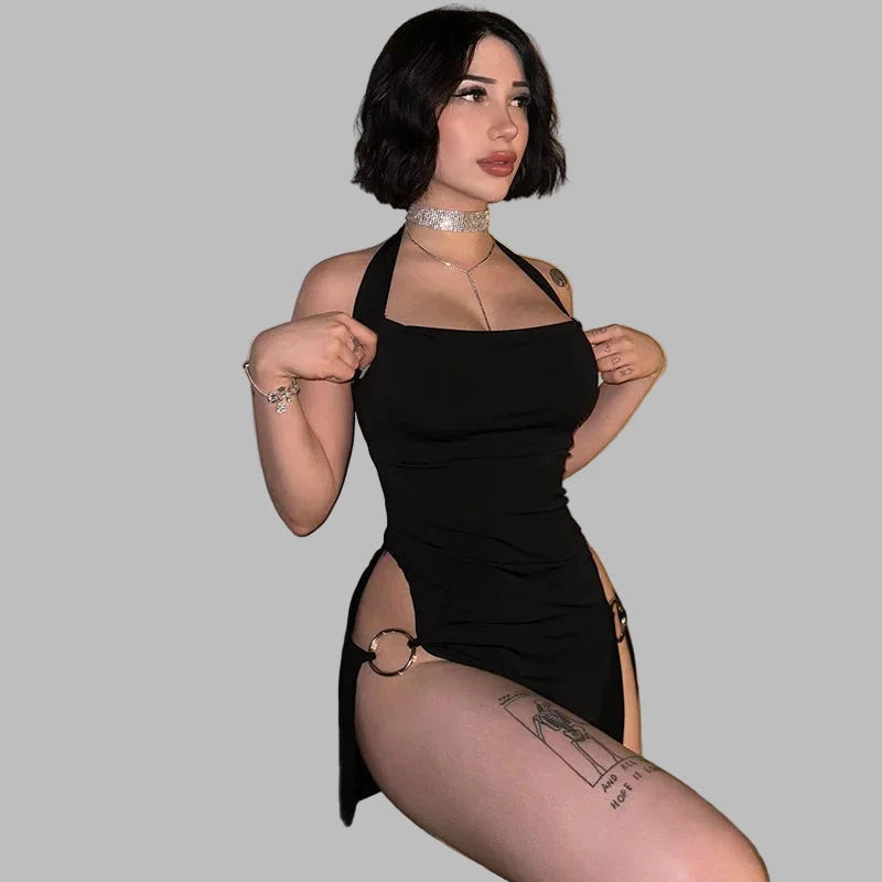 Robe Noire Courte Gothique