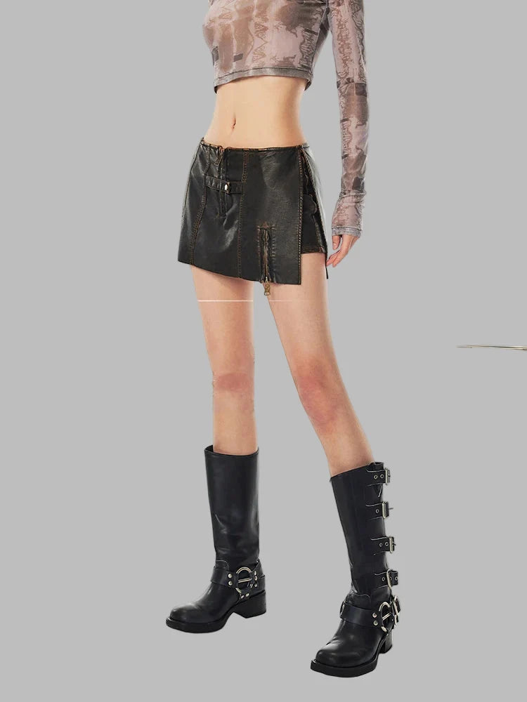 Jupe Courte Rock Cuir