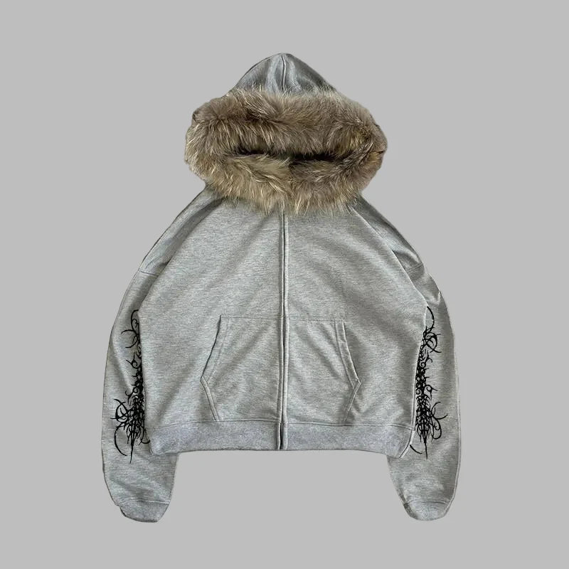 Sweat Capuche Rock Gris
