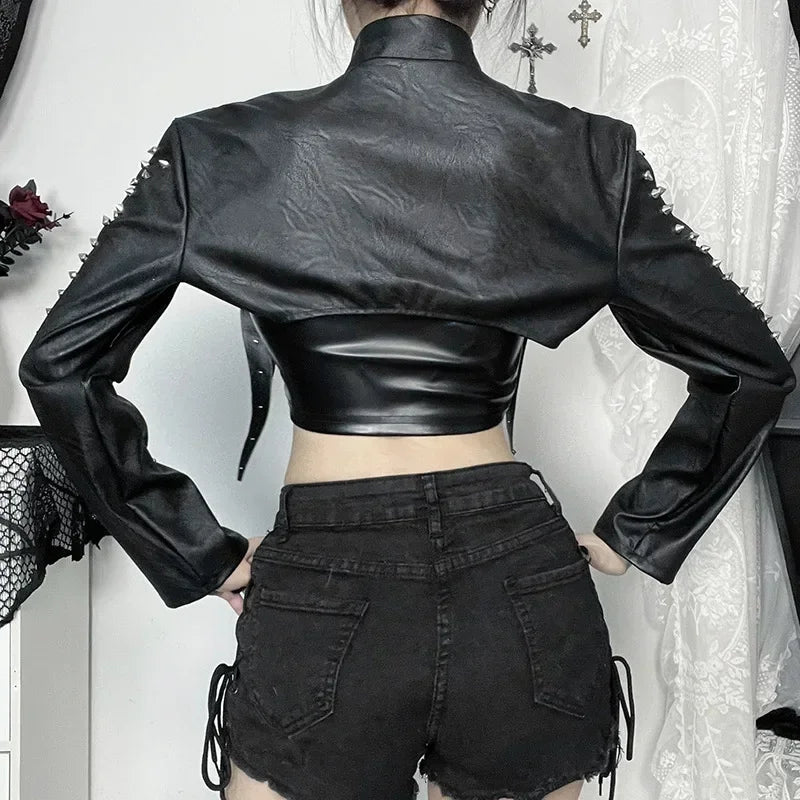 Veste Noir Femme Punk