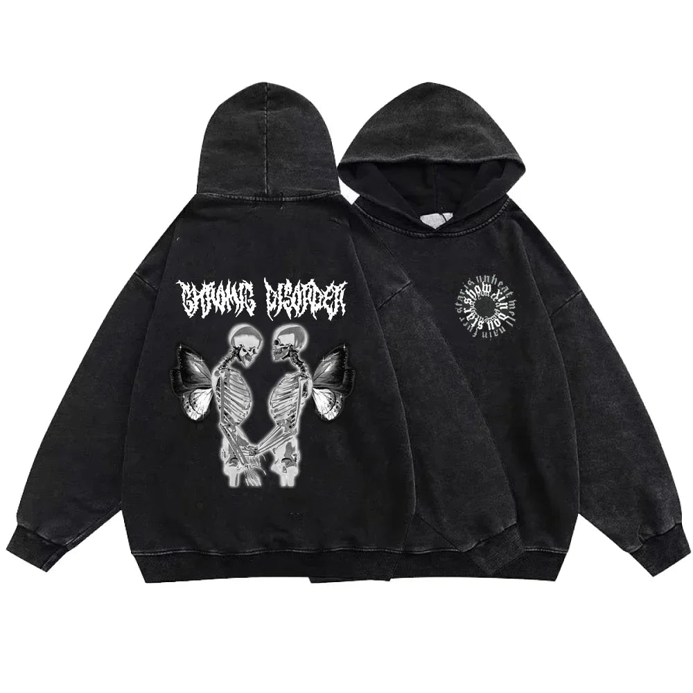 Sweat Capuche Noir Gothique