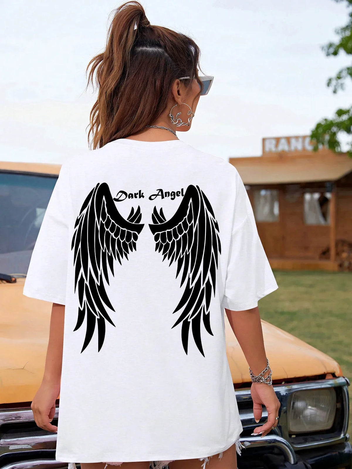 T-Shirt Blanc Rock Femme