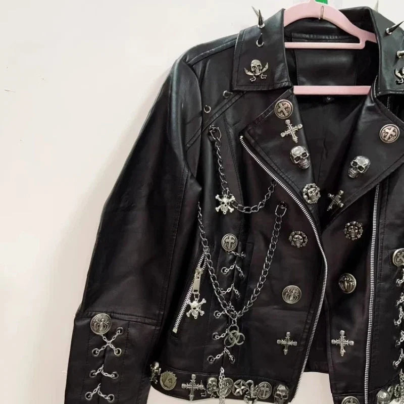 Veste Simili Cuir Femme Rock