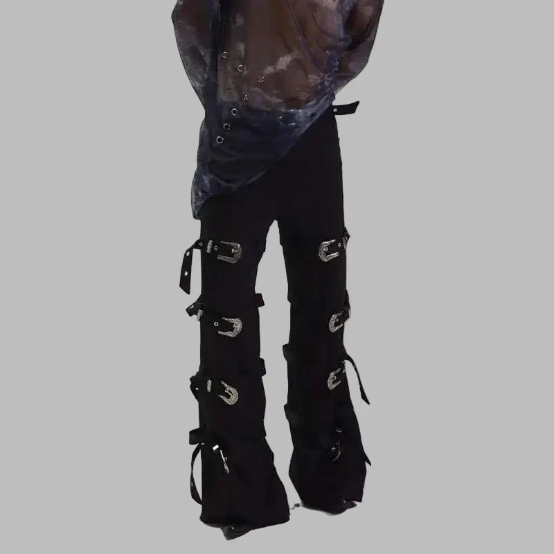 Pantalon Avec Boucle Metal