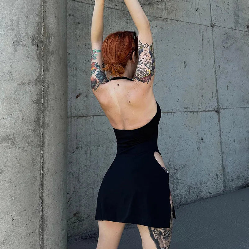 Robe Noire Courte Gothique