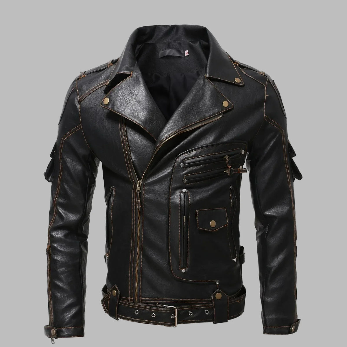 Veste Cuir Punk Homme