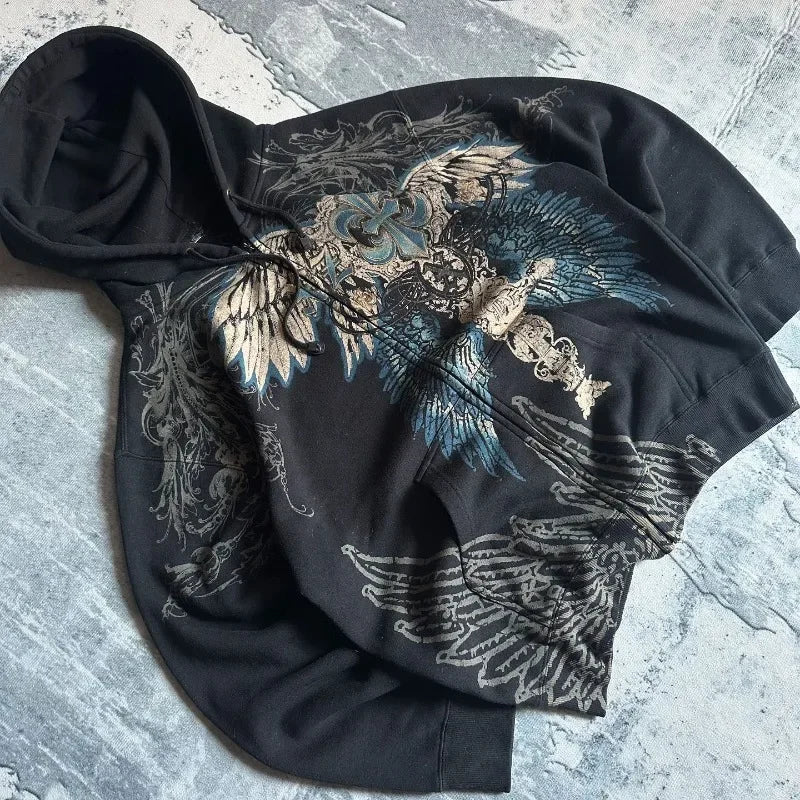 Sweat A Capuche Noir Rock Homme