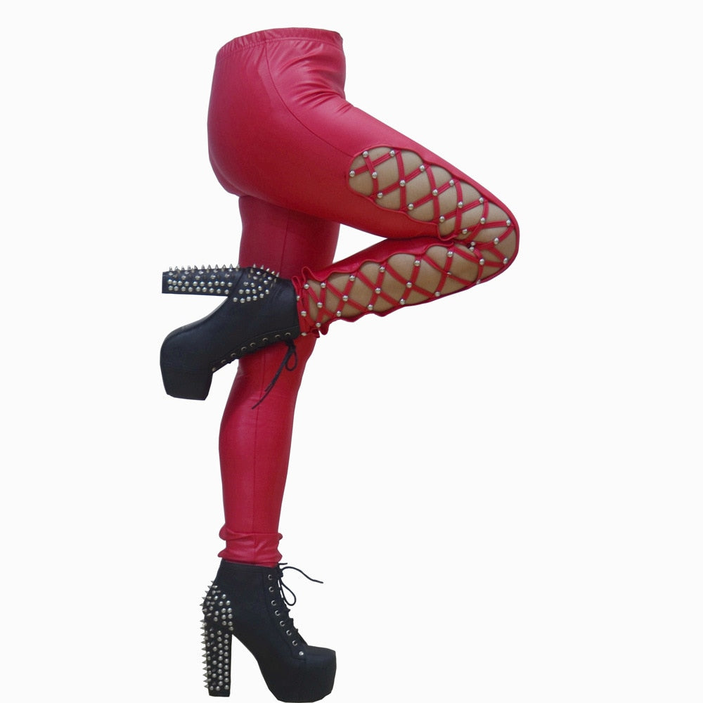 Pantalon Cuir Gothique Femme
