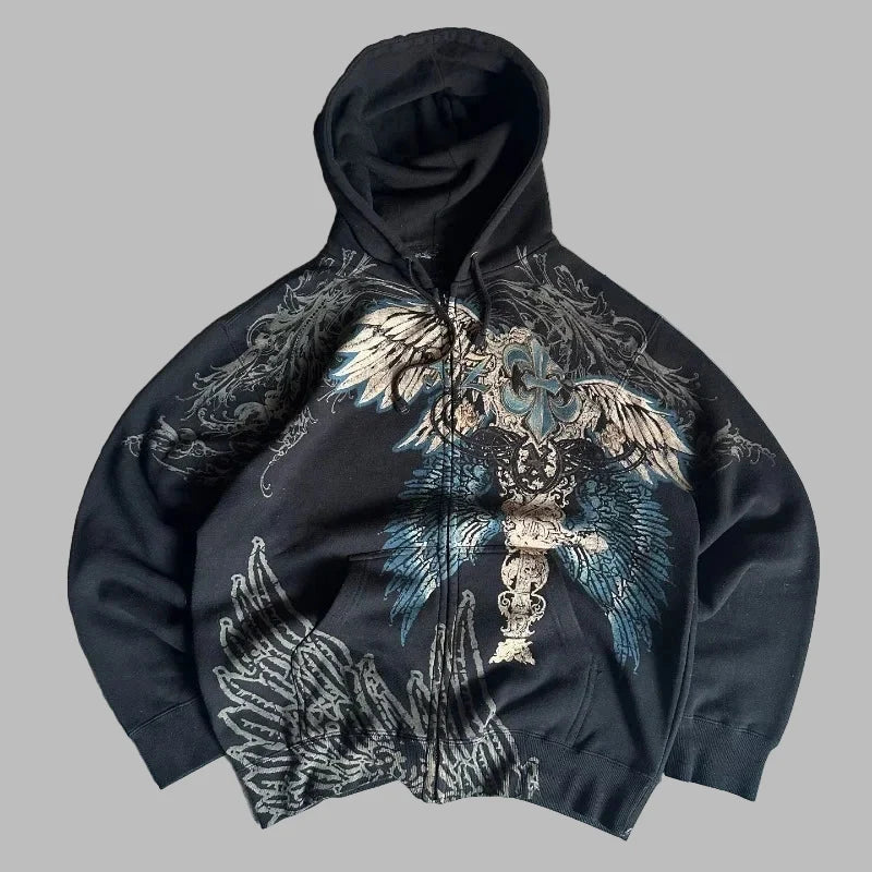 Sweat A Capuche Noir Rock Homme