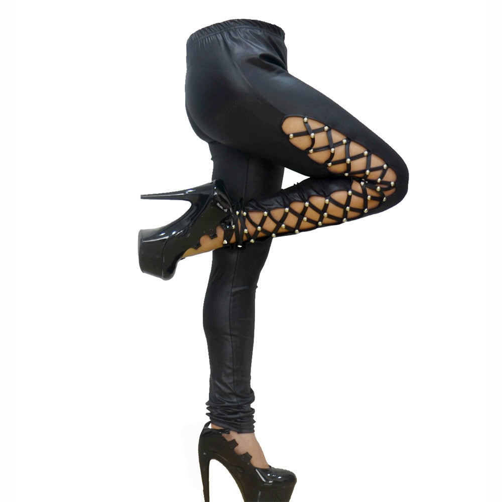 Pantalon Cuir Gothique Femme