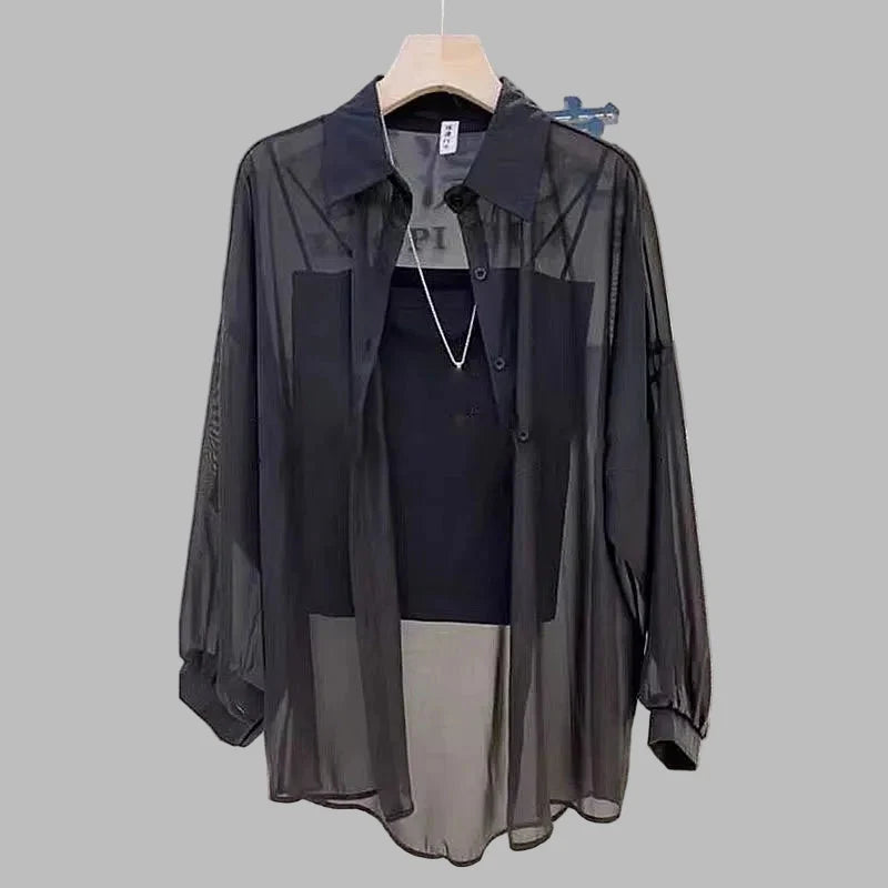 Chemise Noire Gothique
