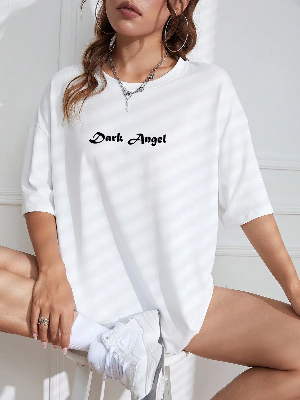 T-Shirt Blanc Rock Femme