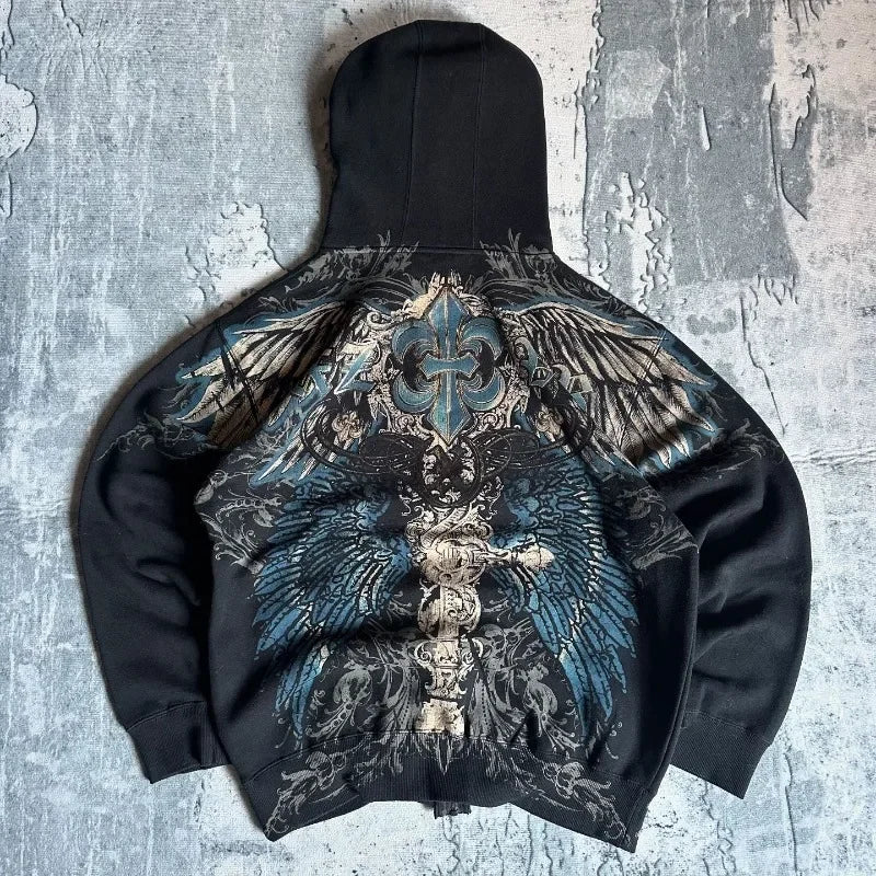 Sweat A Capuche Noir Rock Homme