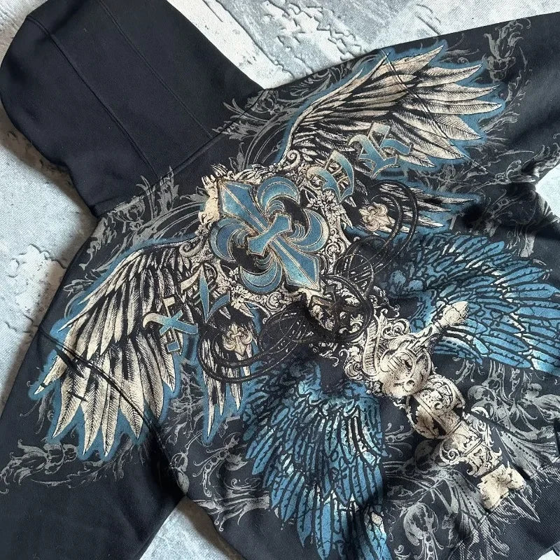 Sweat A Capuche Noir Rock Homme