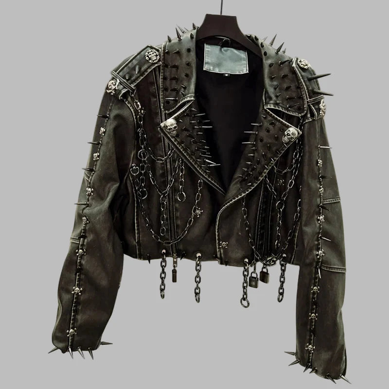 Veste Simili Cuir Femme Gothique