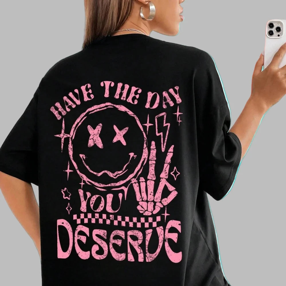 T-Shirt Rock N Roll Femme Rose