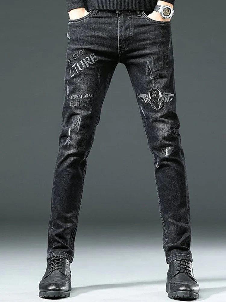 Jean Punk Grunge Homme