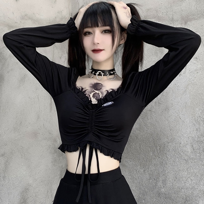T-Shirt Noir Rock Femme