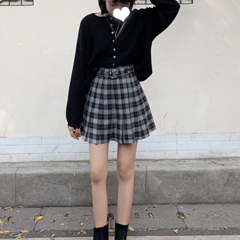 Jupe Tartan Plissee Rock