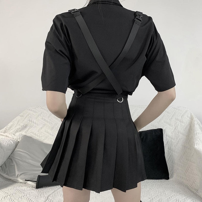 Jupe Plissée Asymétrique Rock