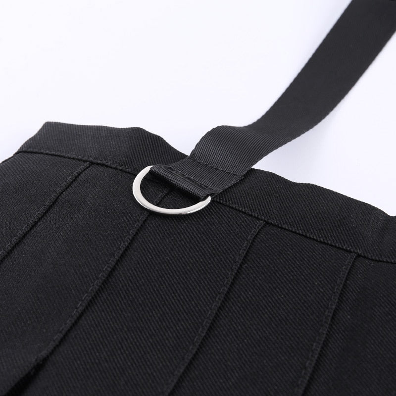 Rock Asymmetric Pleated Skirt