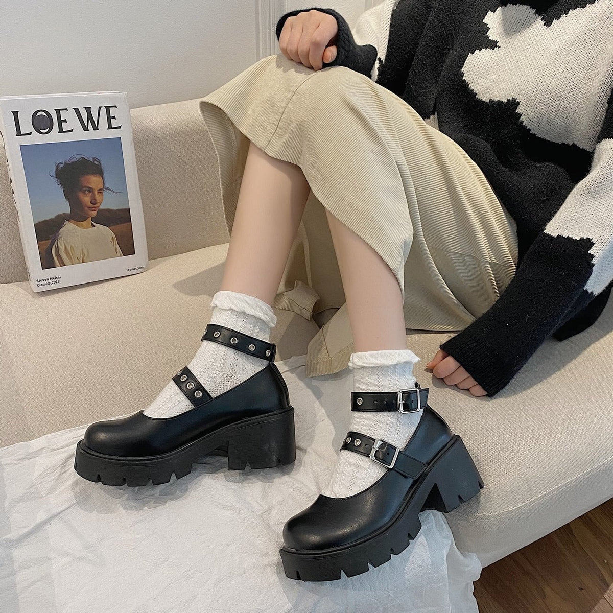 Bottine Cuir Punk